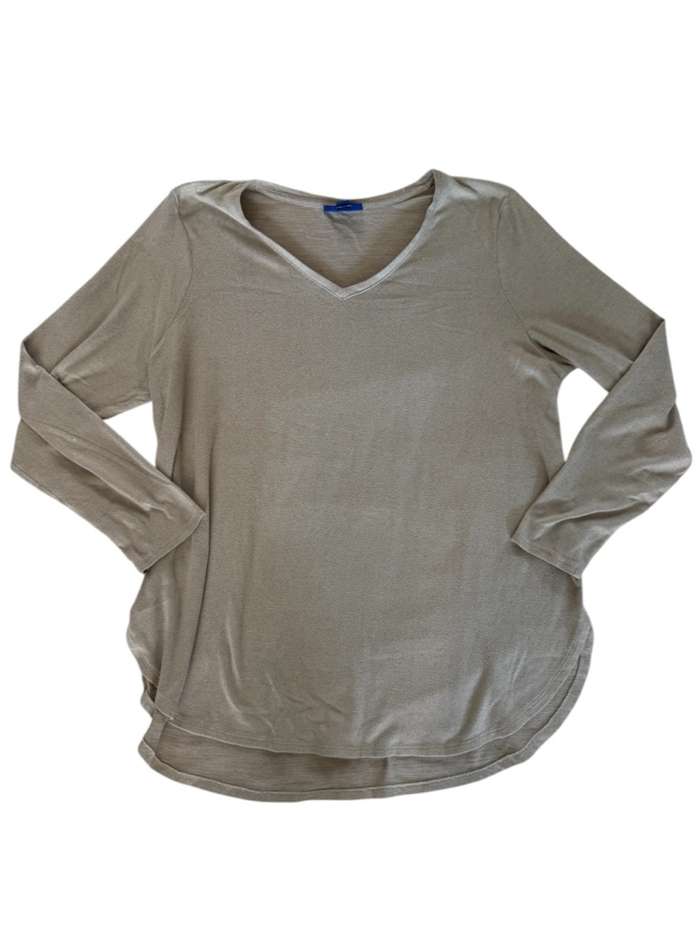 Apt. 9 V-Neck Long Sleeve Top in Taupe XXL